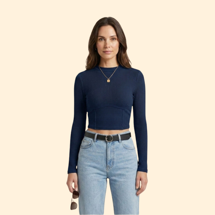 Women’s Crop Top with Mock Neckline
