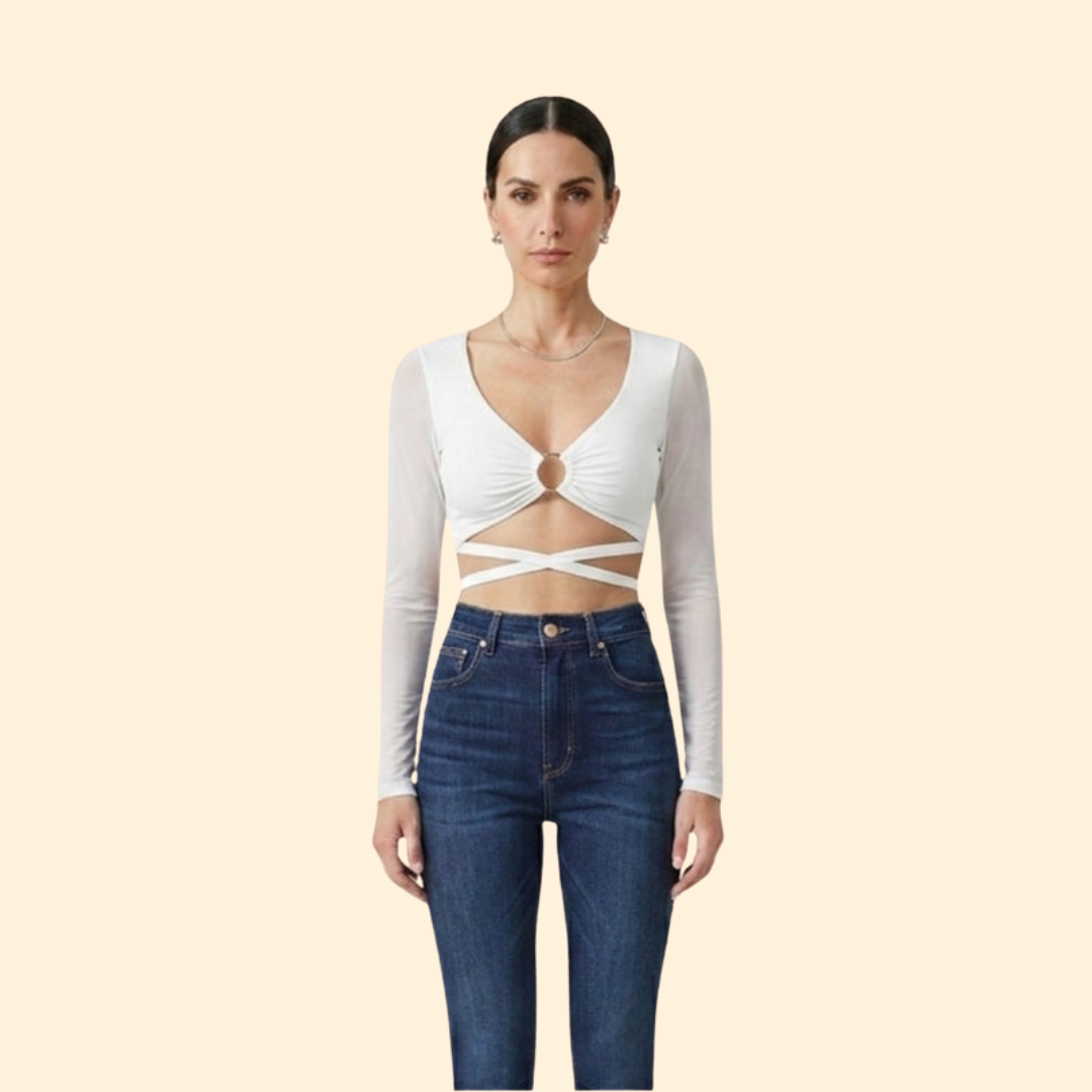 Women’s Crop Top with Ring Detail and Straps