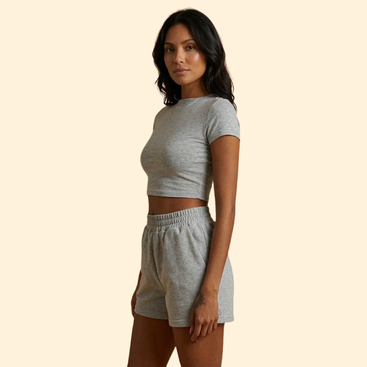 Women's Active Set with Sporty Crop Top
