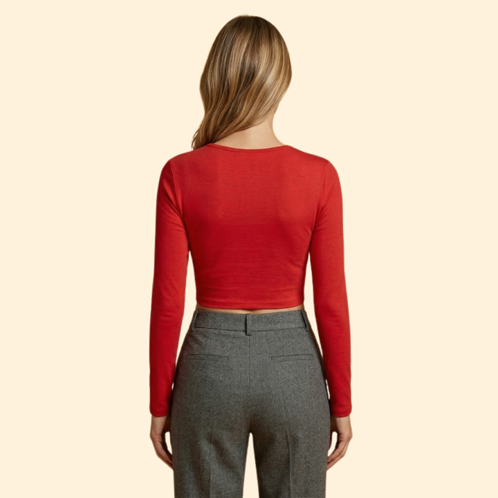 Women’s Long Sleeve Top with Deep V-neck