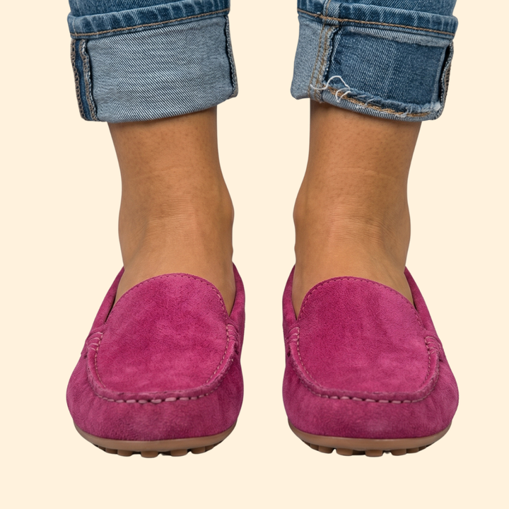 Women's Suede Loafers with Whipstitch