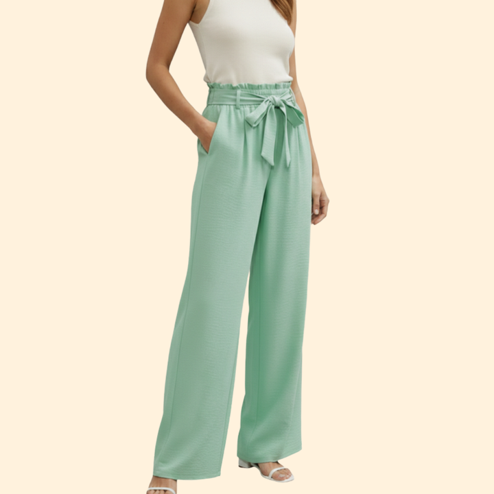 Women’s Palazzo Pants with Tie Waist Detail