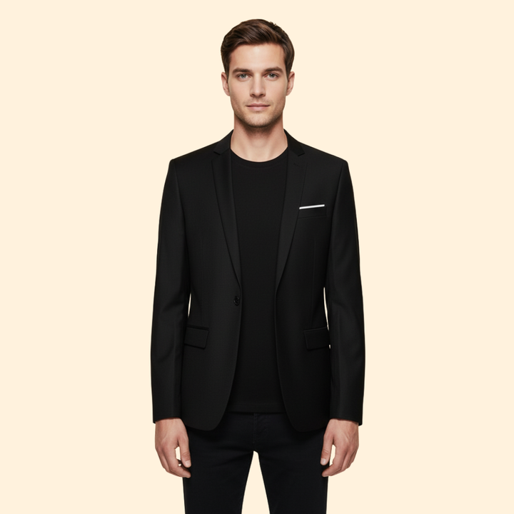 Men’s Blazer with Single Button Closure