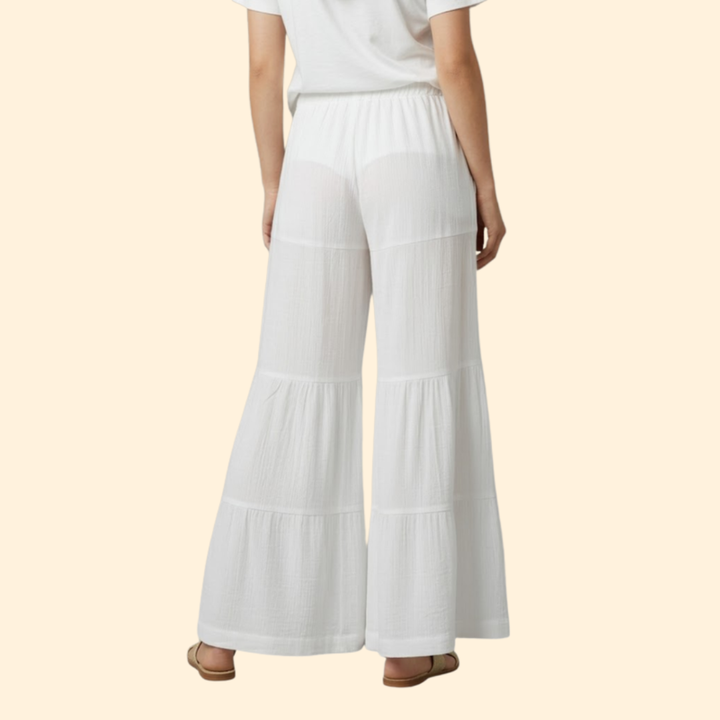 Women’s Wide Leg Pants with Tiered Design