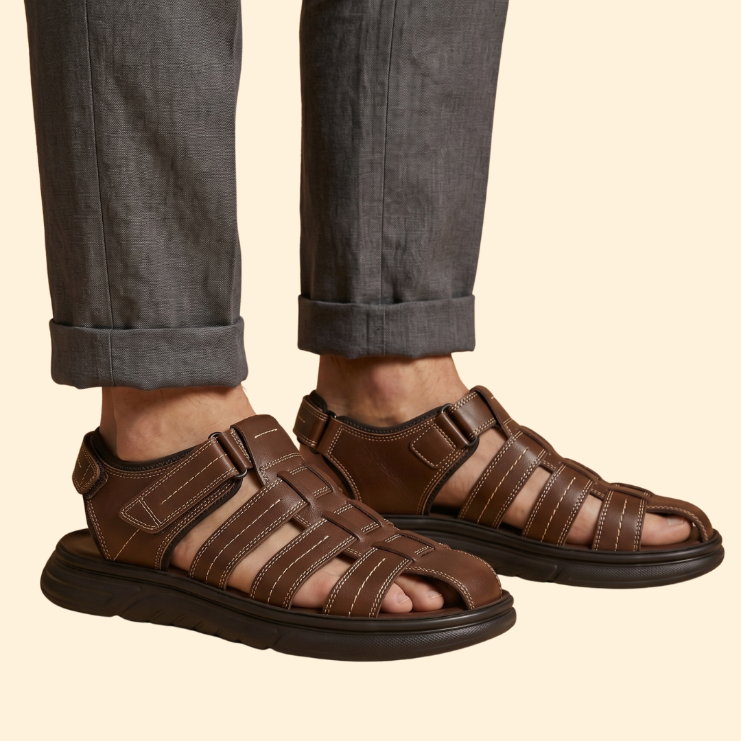 Men’s Fisherman Sandals with Topstitching