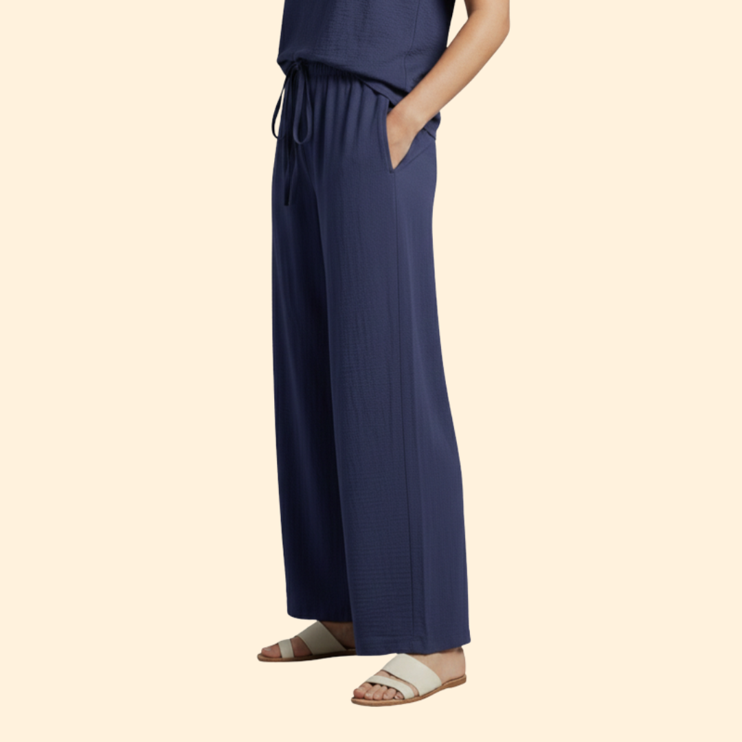 Women’s Relaxed Fit Palazzo Pants with Drawstring Waist