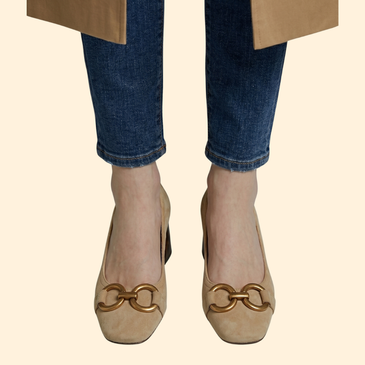 Women’s Metal Detail Heels with Buckle