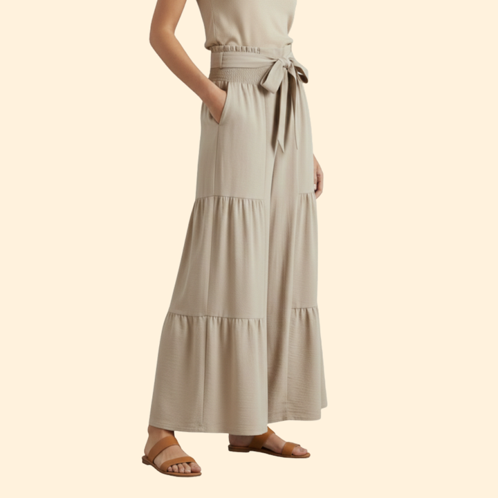 Women’s Elegant Palazzo Pants with Drawstring Waist