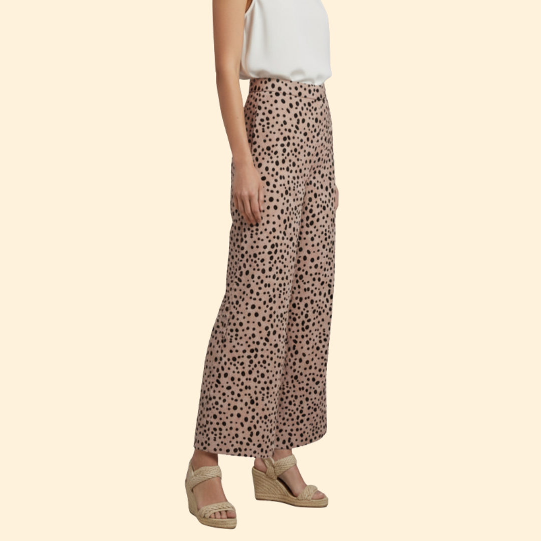 Women’s High Waist Pants with Spotted Print