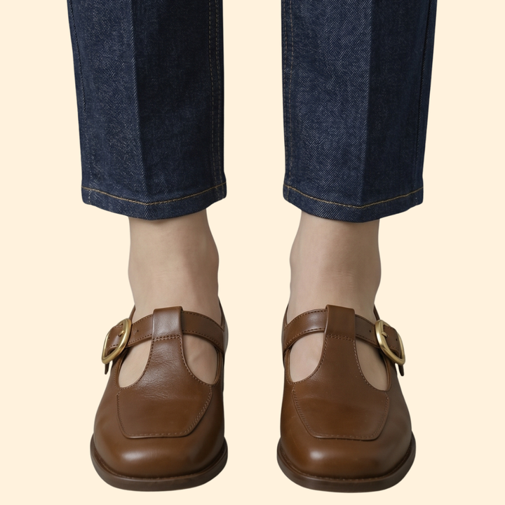 Women’s Orthopedic T-Strap Shoes with Buckle