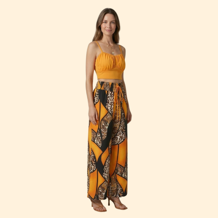 Women’s Casual Set with Smocked Waist Pants