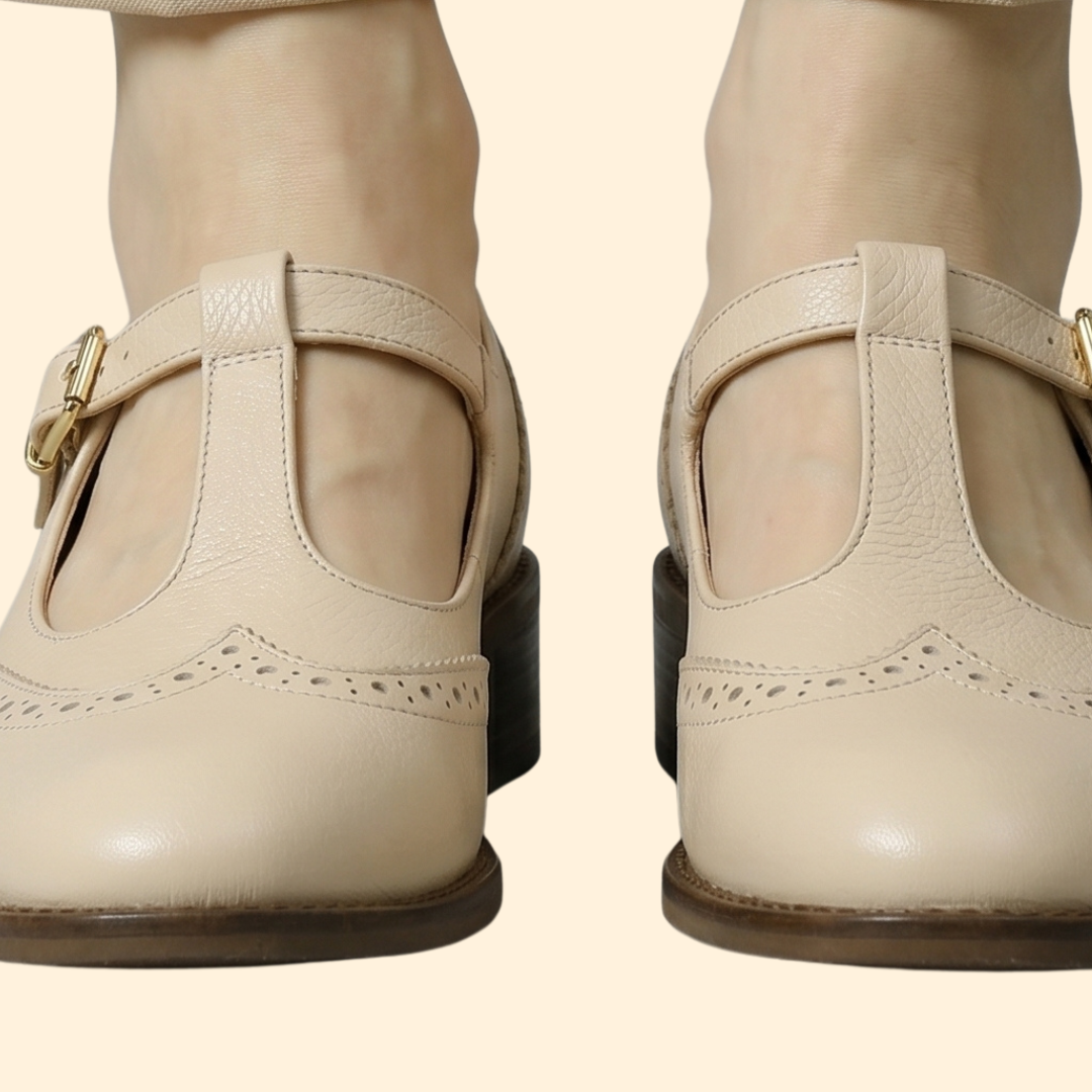 Women’s Low Heel Shoes with Perforated Accents