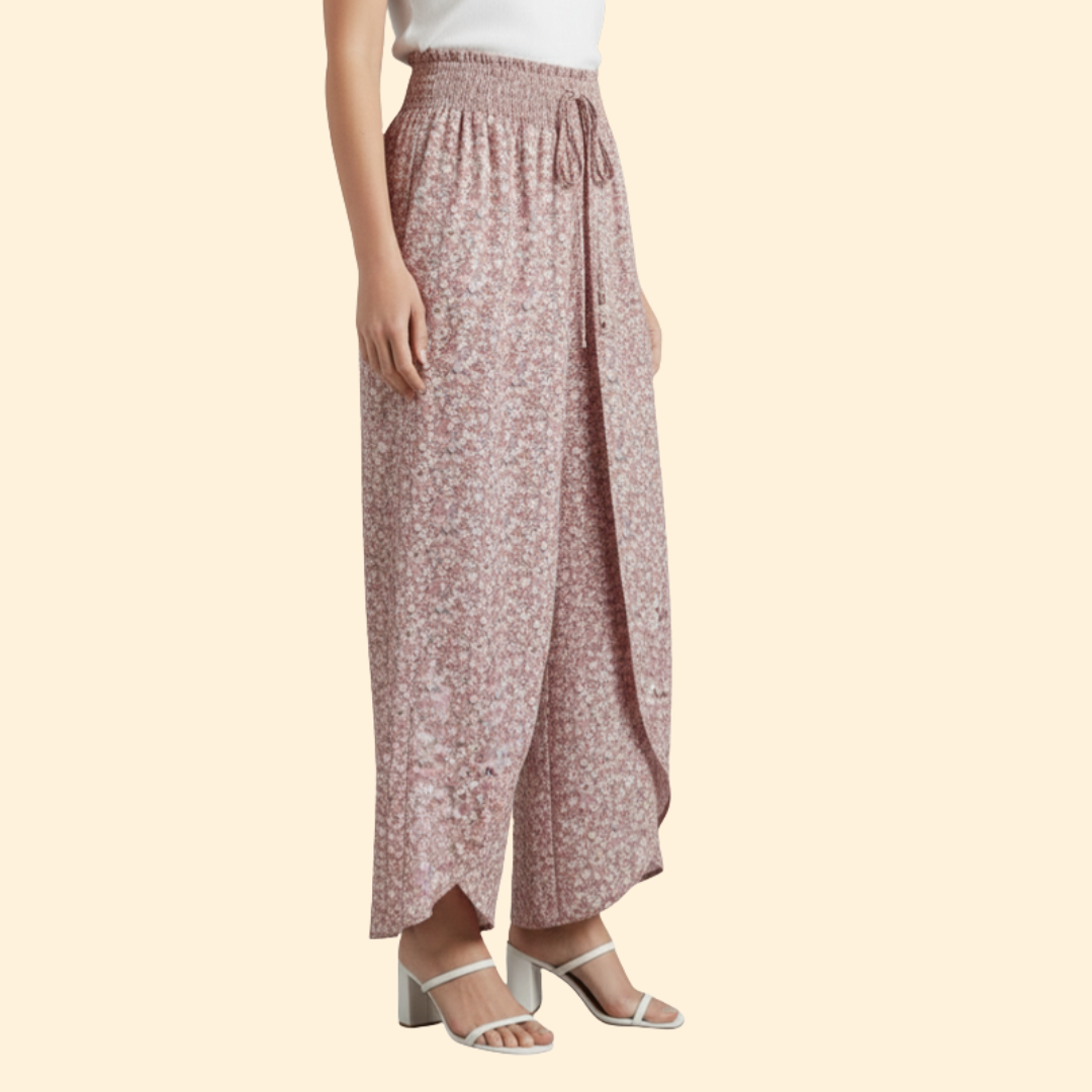 Women’s Loose Fit Pants with Printed Design