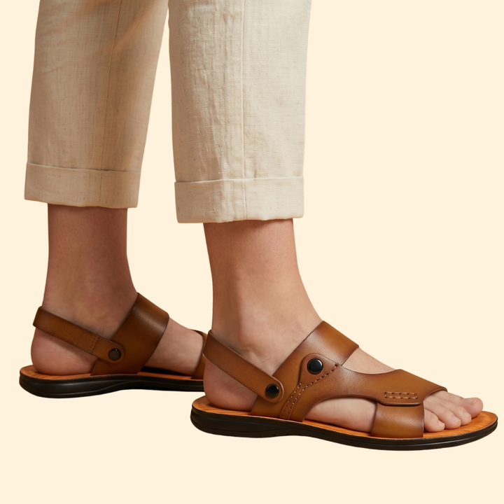 Women's Slingback Sandals with Hand-Stitched Details
