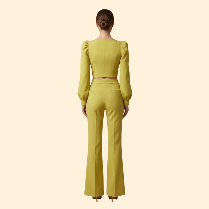 Women’s Crop Top with Puff Sleeve Design