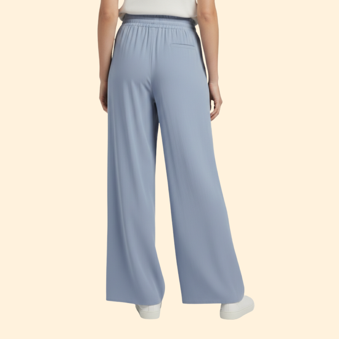 Women’s Palazzo Pants with Elastic Drawstring Waist