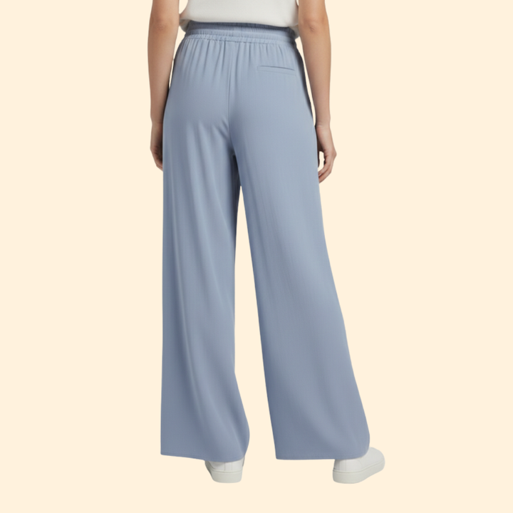 Women’s Palazzo Pants with Elastic Drawstring Waist