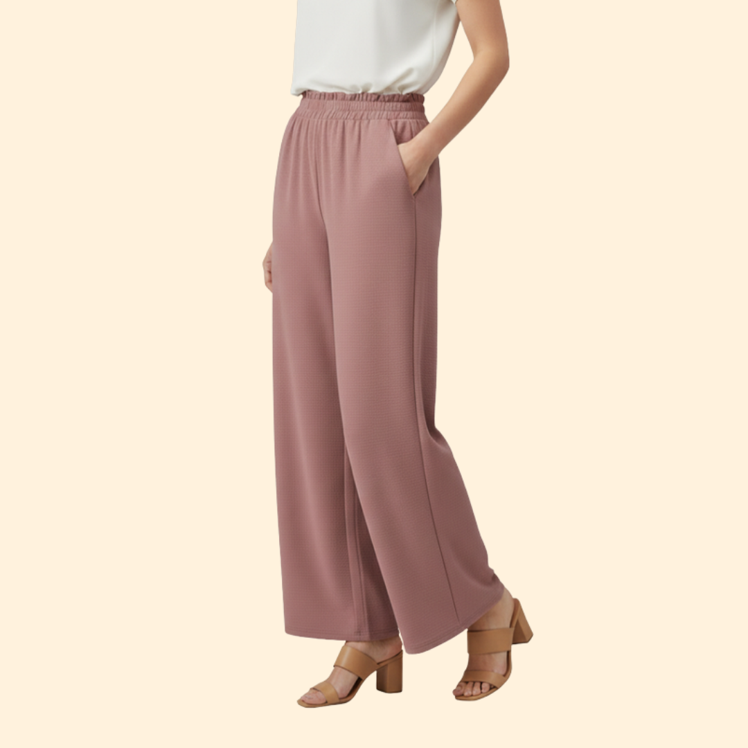 Women’s Wide-Leg Palazzo Pants with Elastic Waist