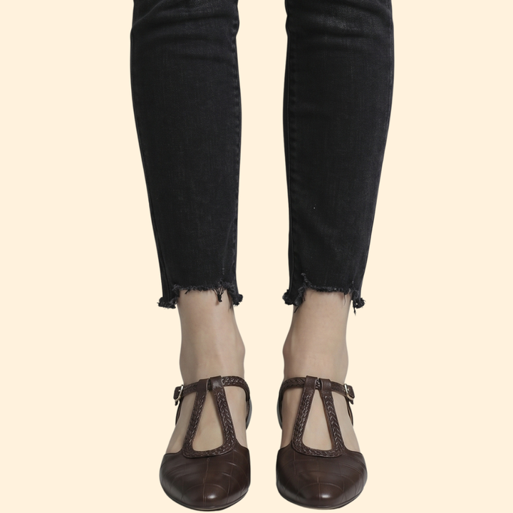Women’s T-Strap Shoes with Buckle
