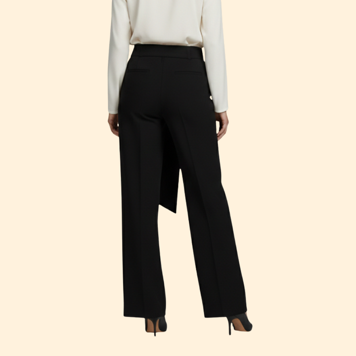 Women’s High-Waisted Palazzo Pants with Front Pleats