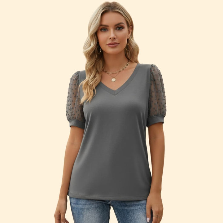 Women’s Casual T-Shirt with Puff Sleeve Design