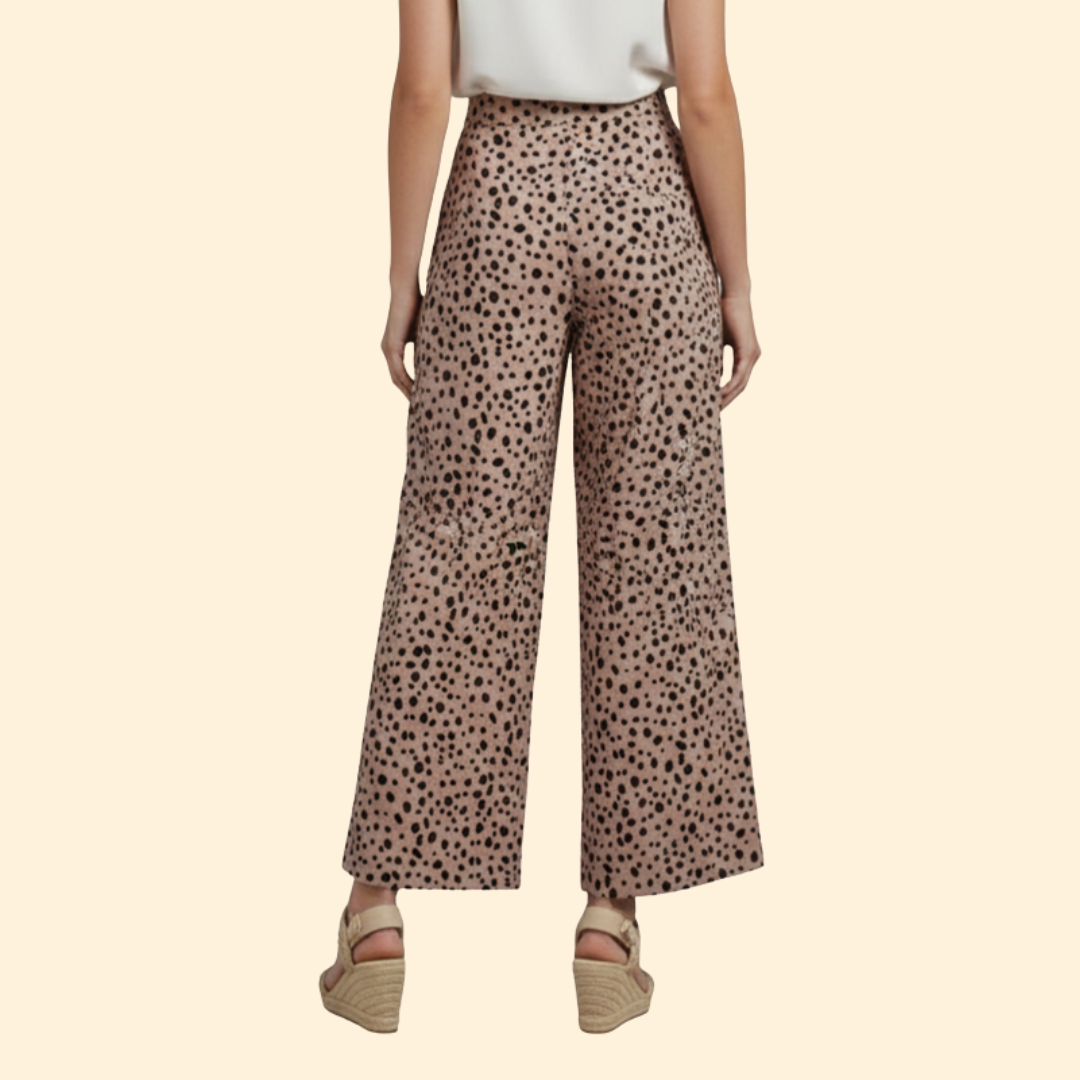 Women’s High Waist Pants with Spotted Print
