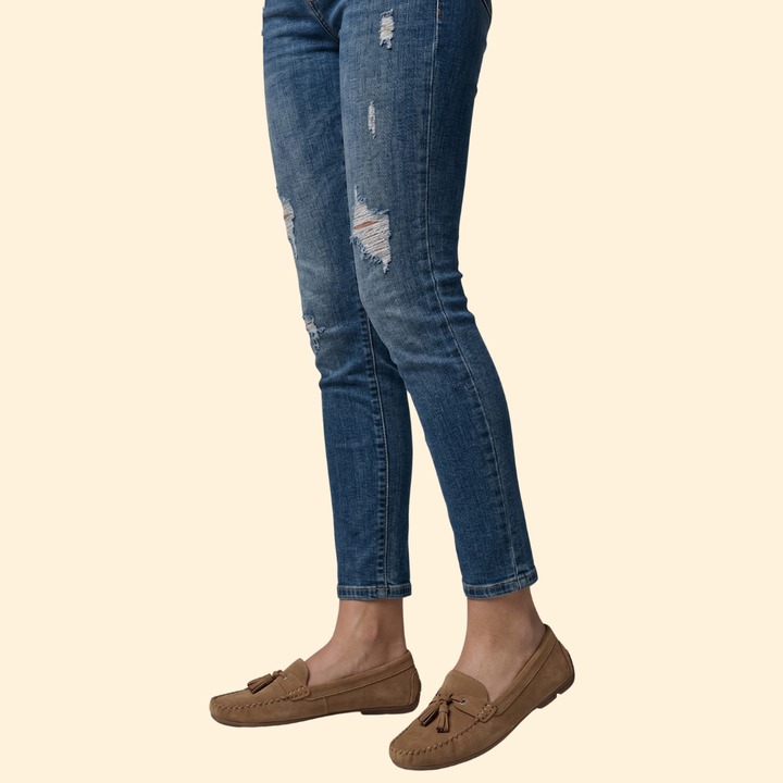 Women’s Suede Loafers with Tassel Detail