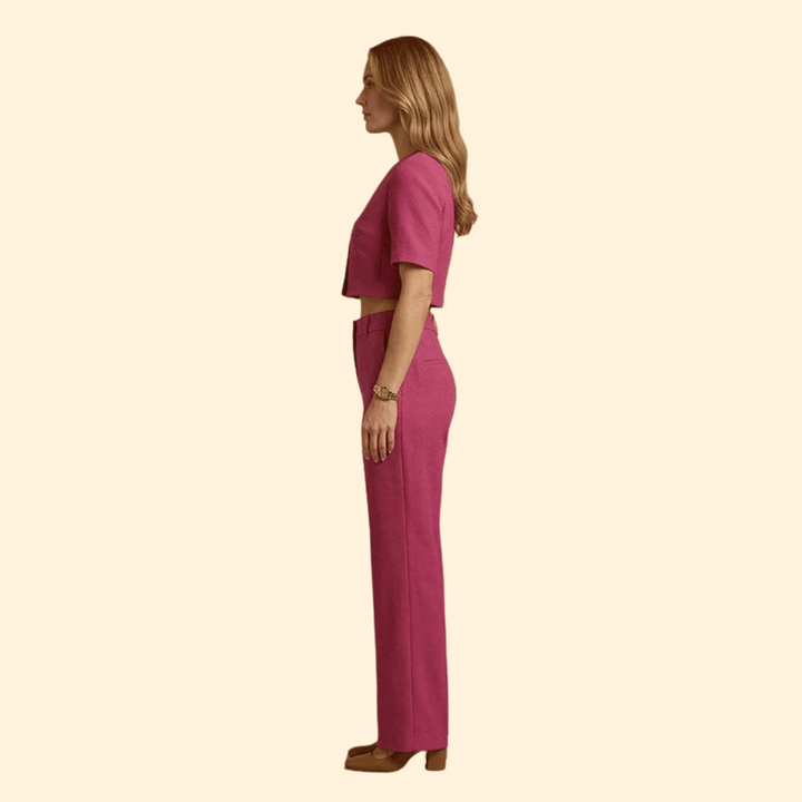 Women’s Two-Piece Set with Short-Sleeved Top