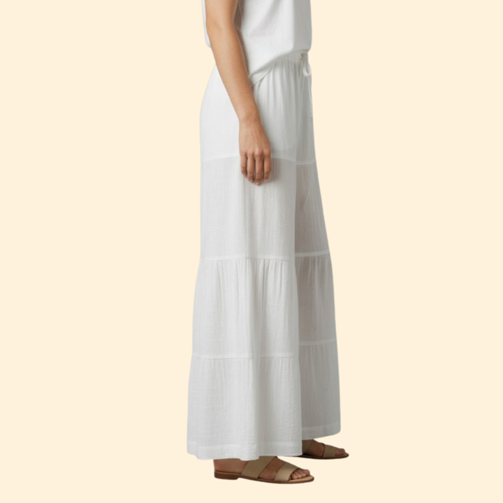 Women’s Wide Leg Pants with Tiered Design