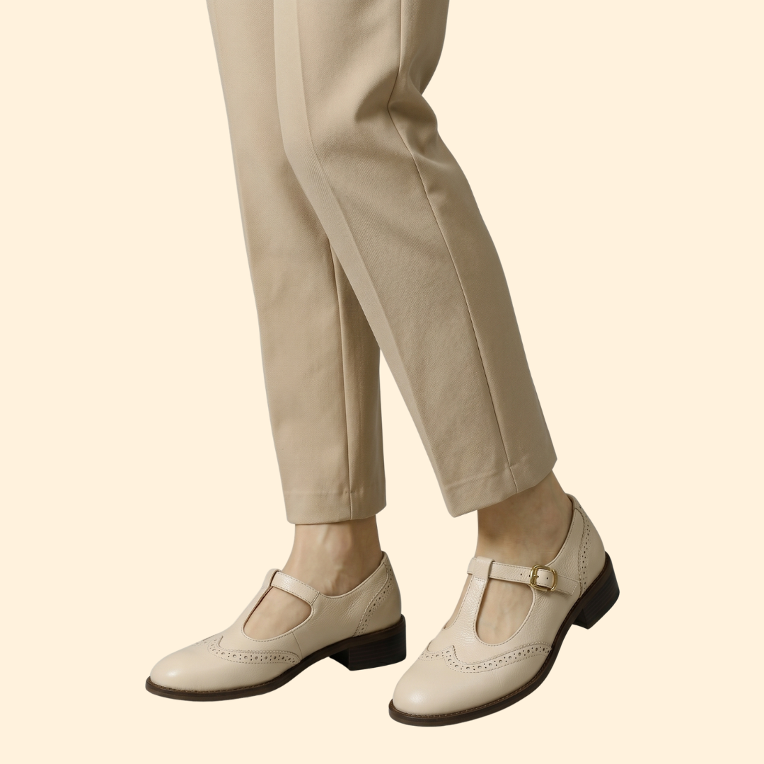 Women’s T-Strap Shoes with Gold-Tone Buckle