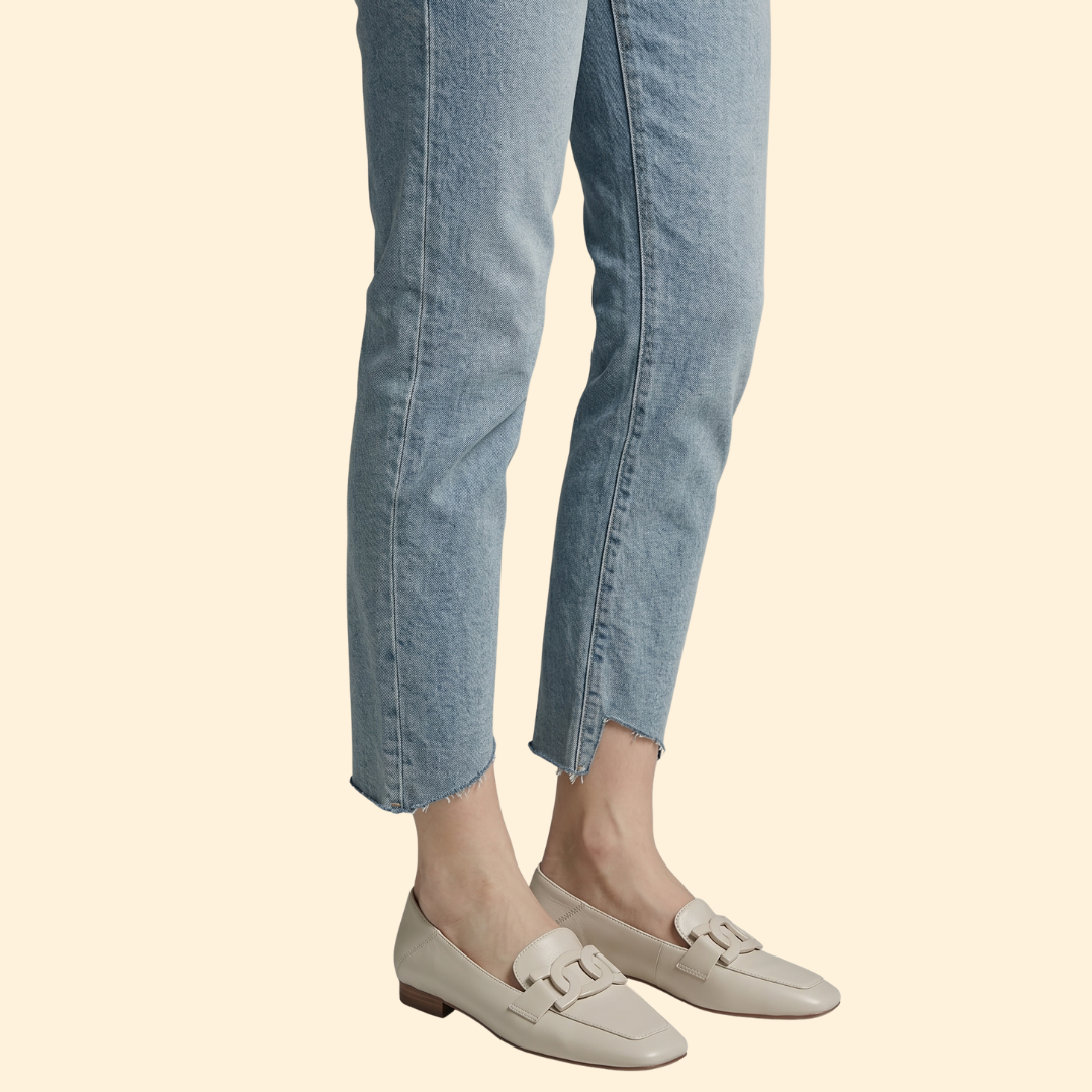 Women’s Block Heel Loafers with Chain Detail