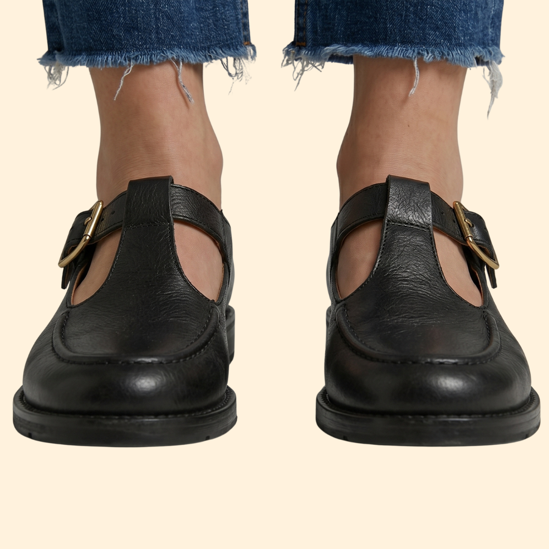 Women's orthopedic Leather Shoes with Straps