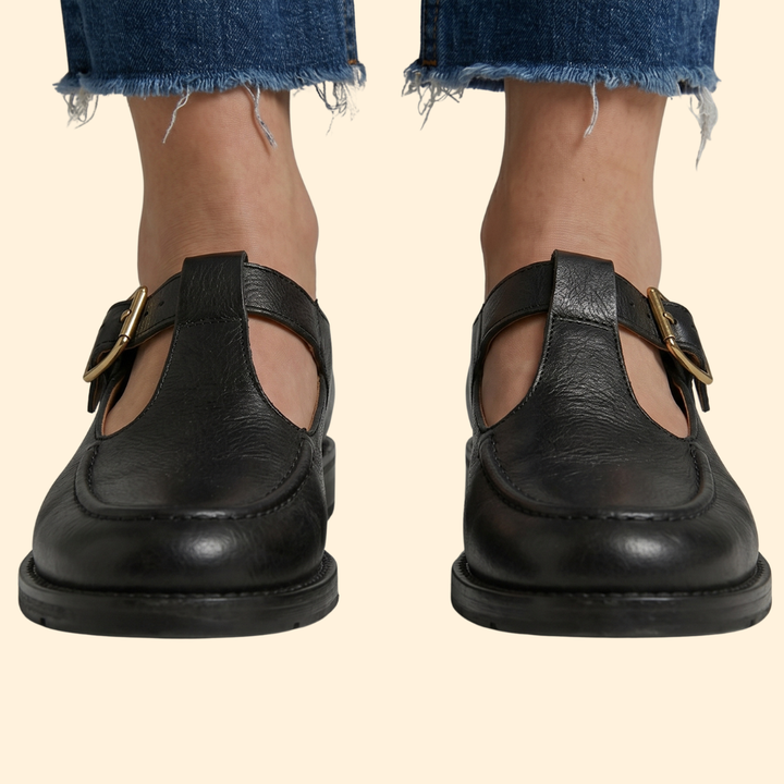 Women's orthopedic Leather Shoes with Straps