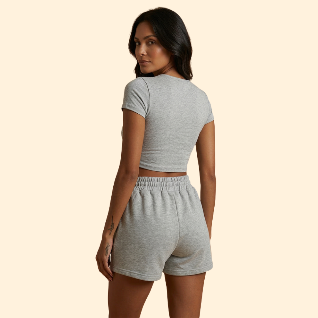 Women's Active Set with Sporty Crop Top