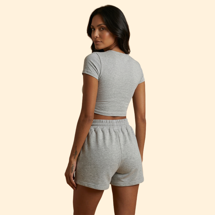 Women's Active Set with Sporty Crop Top