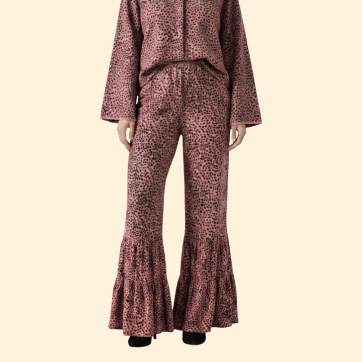 Women’s Flare Leg Pants with Ruffle Hem
