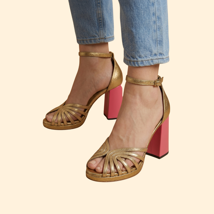 Women’s Block Heel Sandals with Strappy Vamp