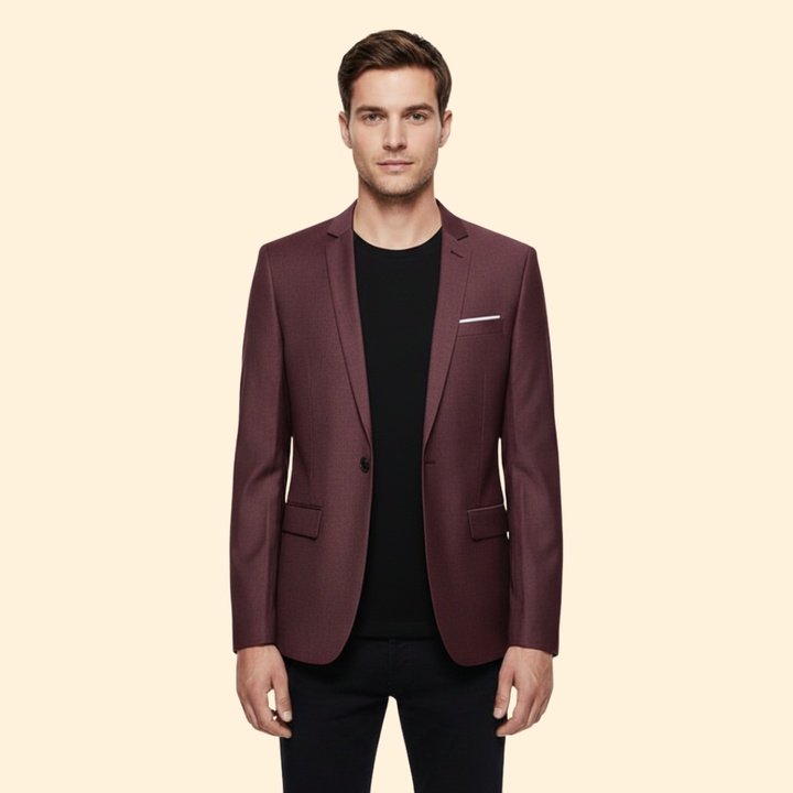 Men’s Blazer with Single Button Closure