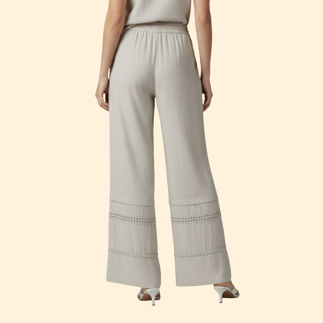 Women’s Palazzo Pants with Wide Leg and Elastic Waist