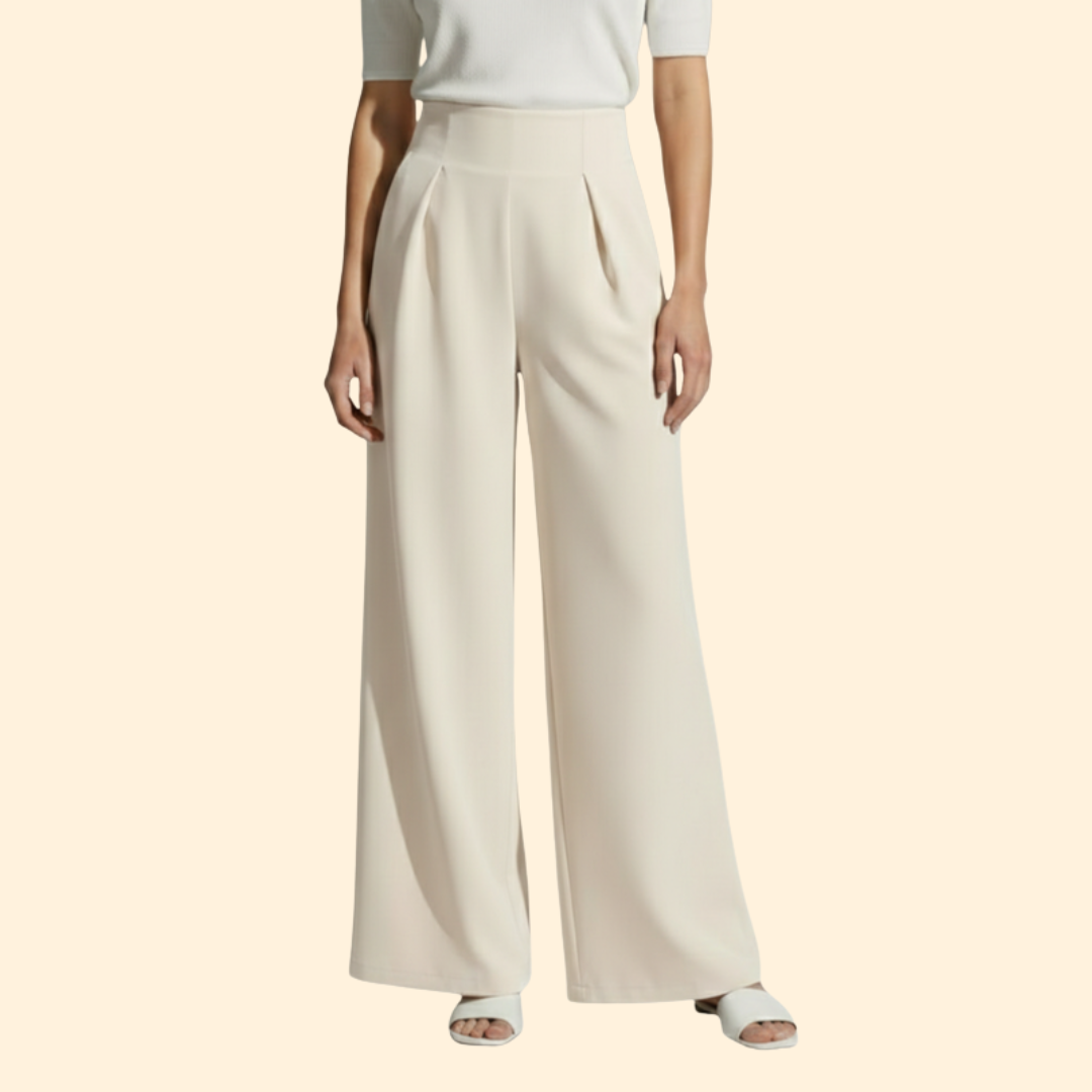 Women’s High Waist Pants with Pleated Front