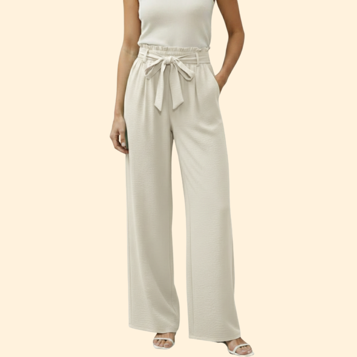 Women’s Palazzo Pants with Tie Waist Detail