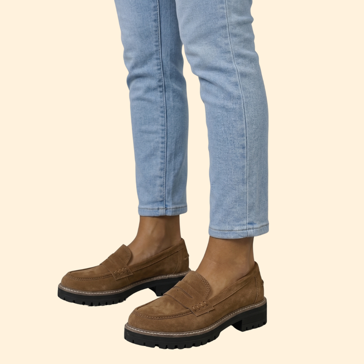 Women’s Suede Loafers with Lug Platform Sole