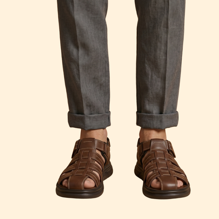 Men’s Fisherman Sandals with Topstitching