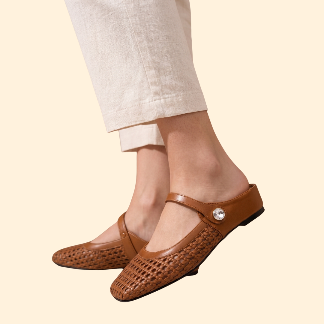 Women’s Slip On Shoes with Decorative Button