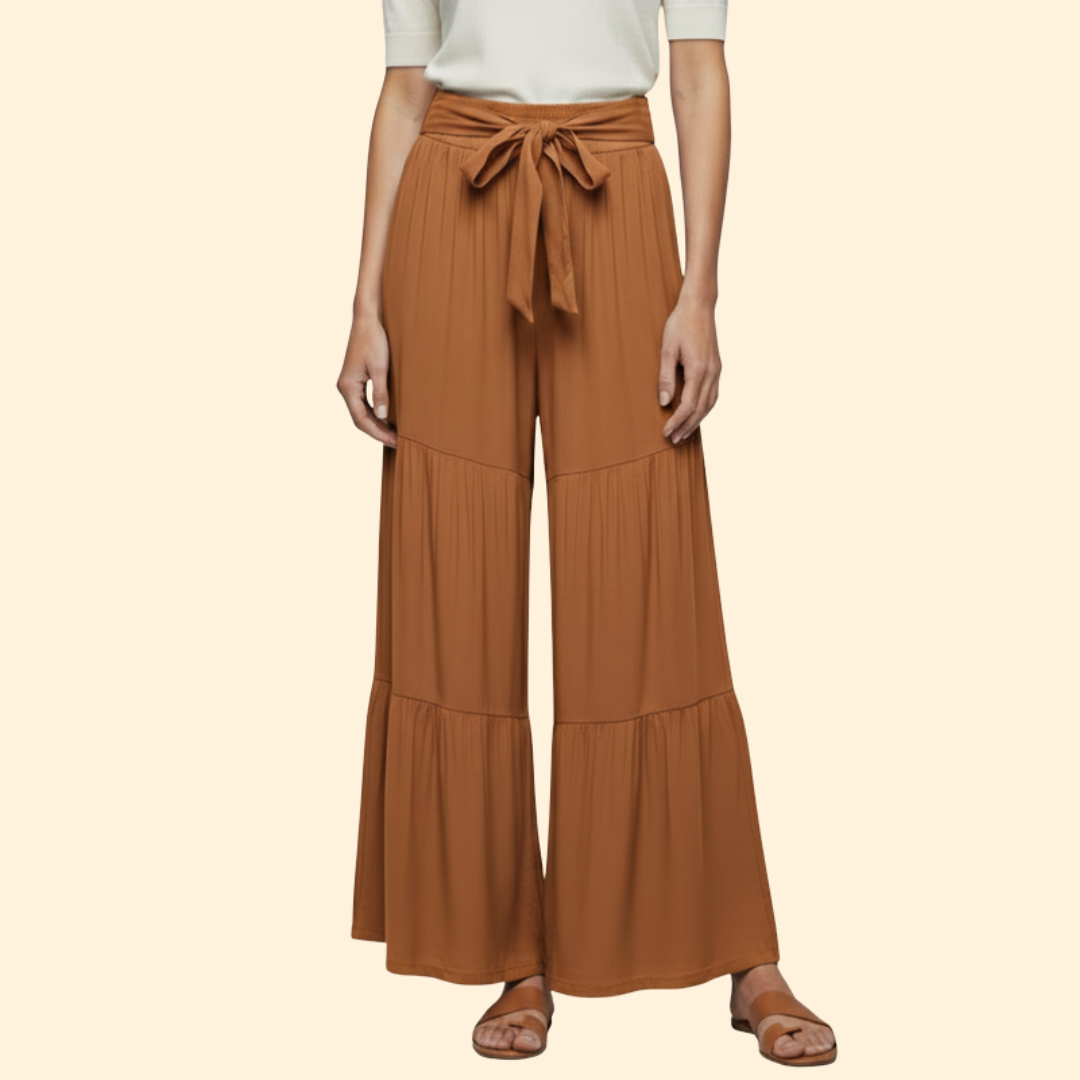 Women’s Wide Leg Pants with Tie Waist