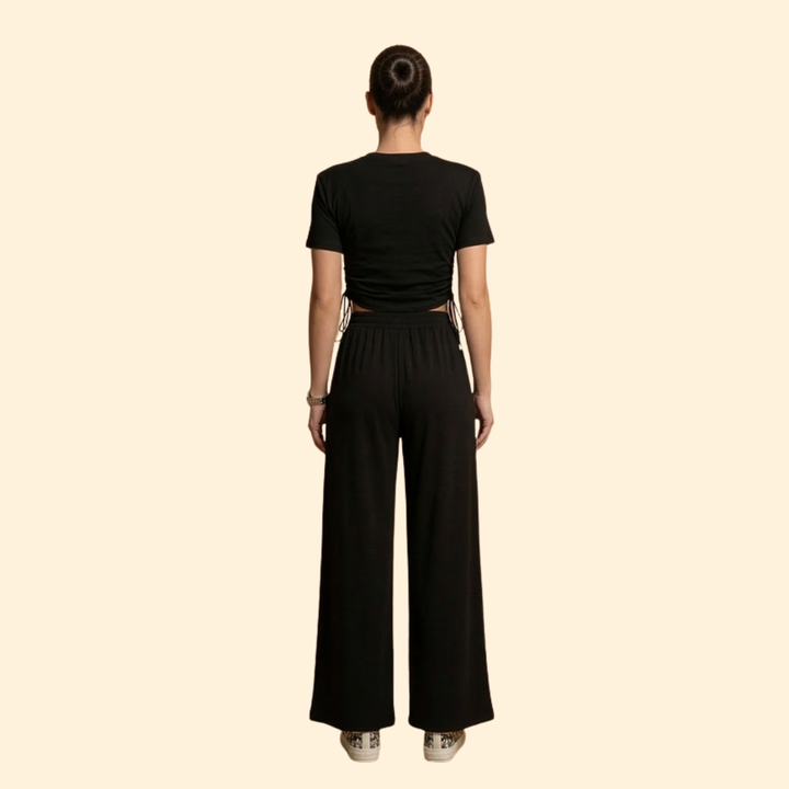 Women’s Casual Set with Cropped Top and Joggers