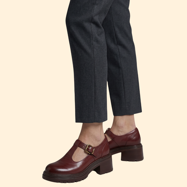 Women's Chunky Pumps with T-Strap