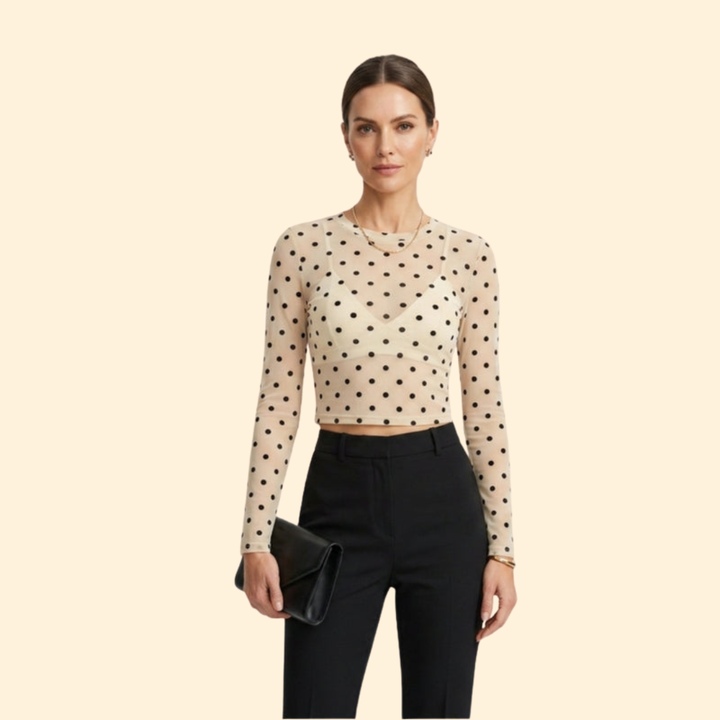 Women’s Long Sleeve Blouse with Crew Neckline