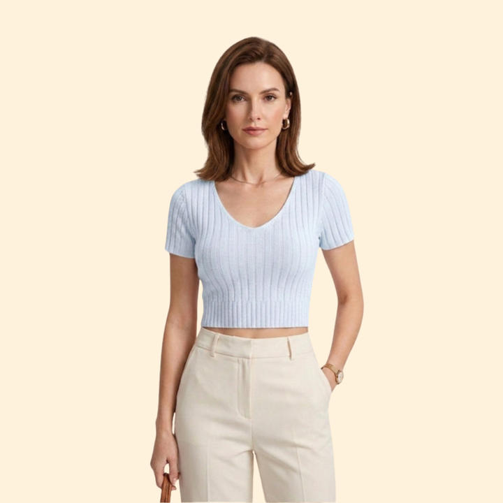Women’s Crop Top with V-Neckline