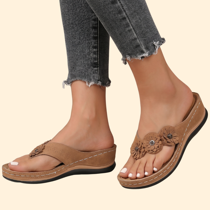 Women's Orthopedic Sandals with Appliqué
